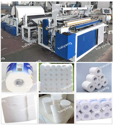 Conversion automatique de rebobinage de petit pain de papier de soie de papier hygiénique faisant la machine avec perforer et graver